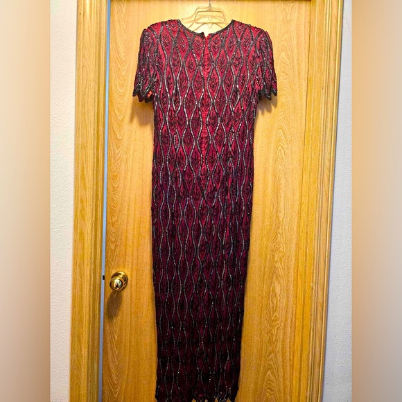 Stenay Vintage Beaded Evening Gown w/ Slit - Picture 2 of 4